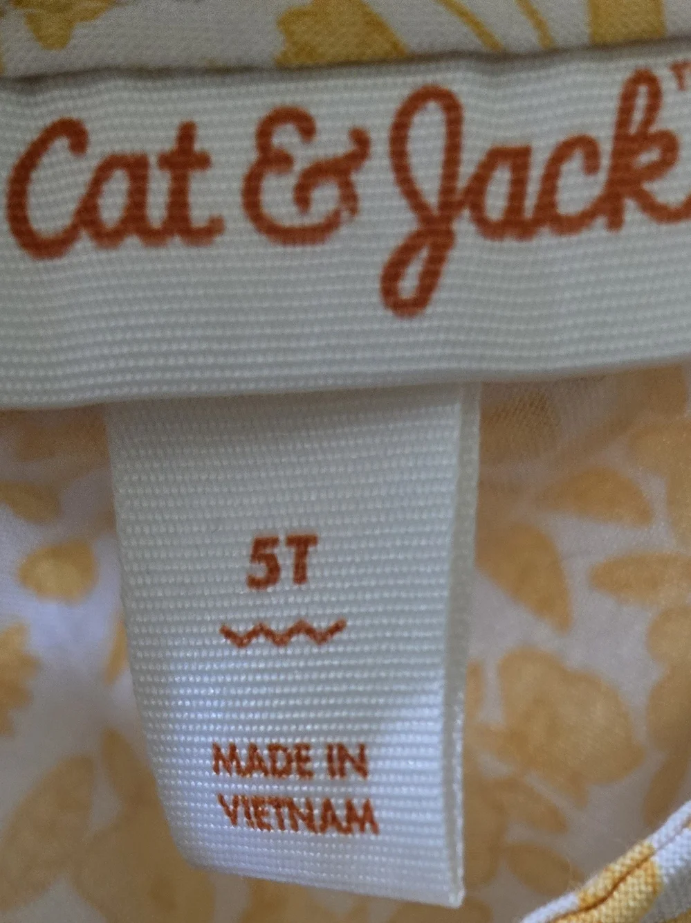 Cat & Jack Yellow and White Floral Tiered Casual Dress